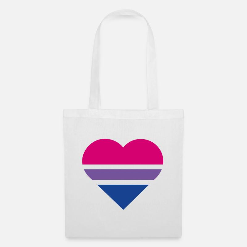 Pride Flag Heart · Bisexual - Stoffbeutel - Weiß