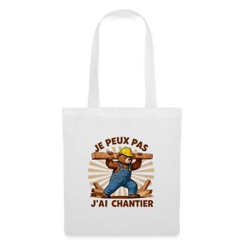 Je peux pas j'ai chantier - Sac en tissu - blanc - Devant