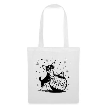 Cheerful Chihuahua with Christmas Bauble - Tote Bag - white - Front