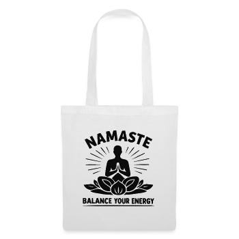 Namaste : Équilibrez votre énergie Méditation de yoga - Sac en tissu - blanc - Devant