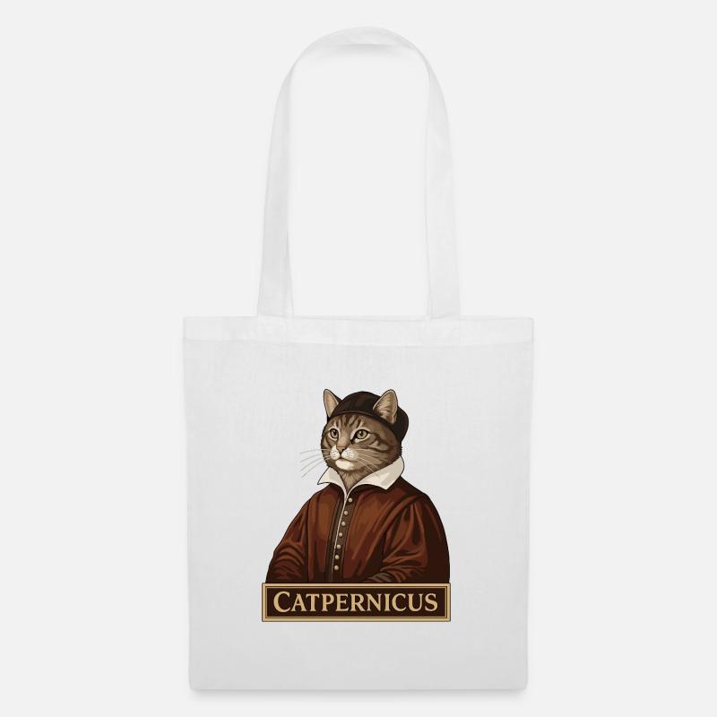 Catpernicus Nicolaus Copernicus Astronomenkatze - Stoffbeutel - Weiß