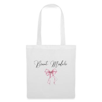 Braut Maedels! Pinke Schleife - Stoffbeutel - Weiß - Vorne
