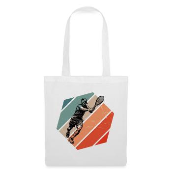 Idée cadeau pour un tennis avec tennis - Sac en tissu - blanc - Devant