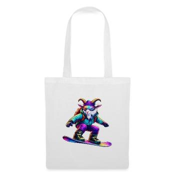 Budeur de snowboard néon Animal de sports d’hiver - Sac en tissu - blanc - Devant