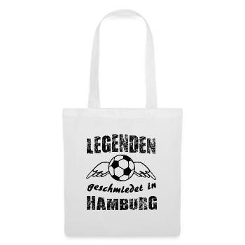 Schwarz Weiß Fußball Minimalistik - Stoffbeutel - Weiß - Vorne