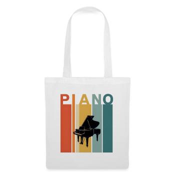 Cadeau piano Vintage - Sac en tissu - blanc - Devant