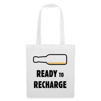 Ready To Recharge (Bier / Bierchen / POS 2C) - Stoffbeutel - Weiß - Vorne