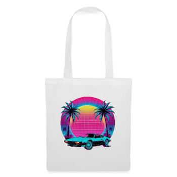 Neon Palm Sunset Car - Tote Bag - white - Front