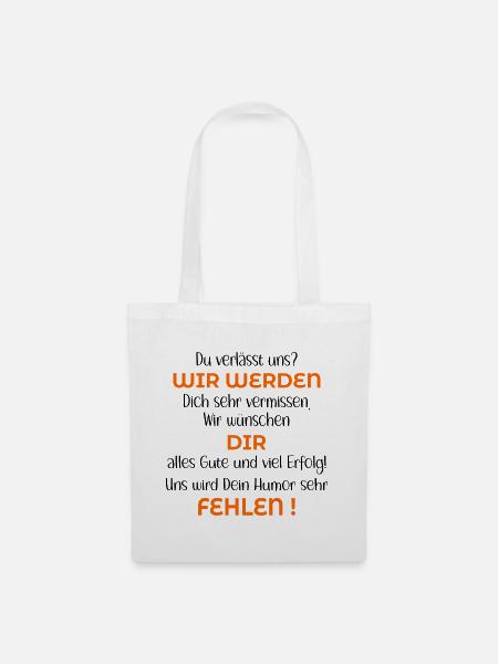 Kollegen Abschied Jobwechsel - Stoffbeutel - Weiß