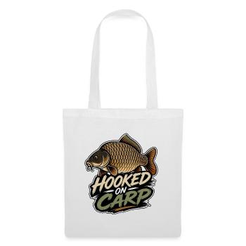 Hooked On Carp Funny Carp Fishing Design - Tote Bag - white - Front