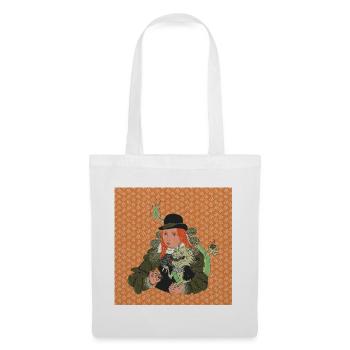 Baroque Lady with Dragon Humorous Fantasy Design - Tote Bag - white - Front