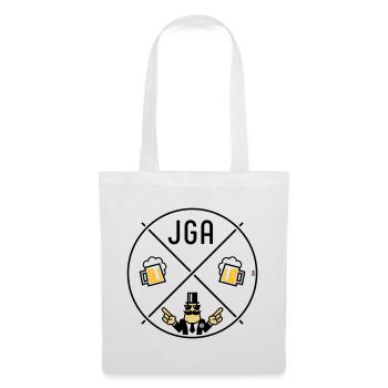 Signe de main du marié pour enterrement de vie de garçon Cercle de bière POS 3C - Sac en tissu - blanc - Devant