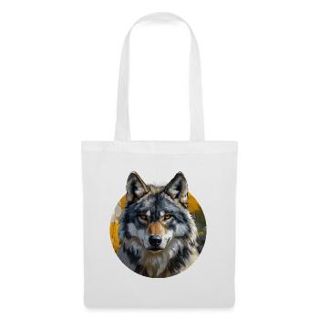 Wolf-Design - Stoffbeutel - Weiß - Vorne