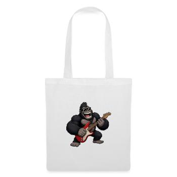 Gorilla mit Gitarre - Stoffbeutel - Weiß - Vorne