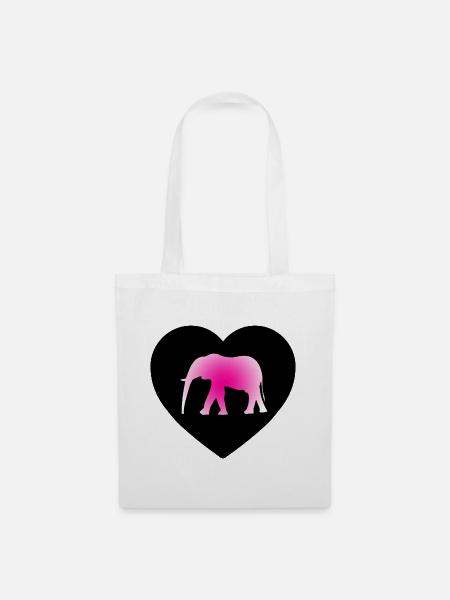 Elefant - Stoffbeutel - Weiß