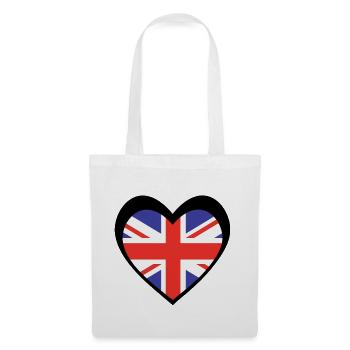 United Kingdom Black Heart – Love for the UK - Sac en tissu - blanc - Devant