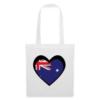 Black Aussie Heart – Bold Modern Australia - Sac en tissu - blanc - Devant
