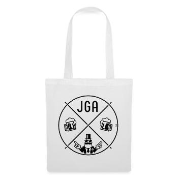 JGA Bräutigam Handzeichen Bier Kreis Symbol POS 1C - Stoffbeutel - Weiß - Vorne