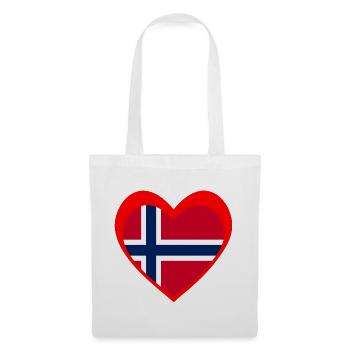 Norge Hjerte – Kjærlighet til Norge - Tote Bag - white - Front