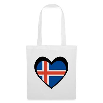 Ísland Svart Hjarta – Ást til Íslands - Stoffbeutel - Weiß - Vorne