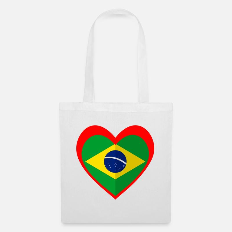 Brasil Coração – Amor pelo Brasil - Sac en tissu - blanc