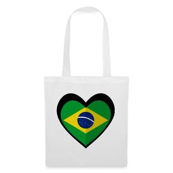 Brasil Coração Preto – Amor pelo Brasil - Tote Bag - white - Front