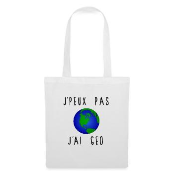 J'peux Pas J'ai Géo Terre - Sac en tissu - blanc - Devant