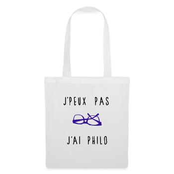 J'peux Pas J'ai Philo Humour - Sac en tissu - blanc - Devant
