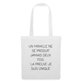 un miracle ne se produit jamais deux fois - Sac en tissu - blanc - Devant