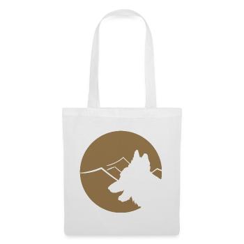 Schäferhund Silhouette im Kreis - Stoffbeutel - Weiß - Vorne