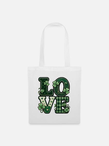 Love St Patricks Day - Stoffbeutel - Weiß