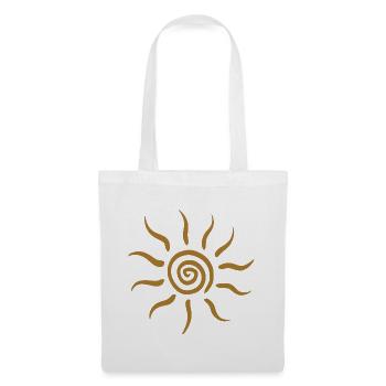 Goldener Spiral-Sonnenstrahl - Stoffbeutel - Weiß - Vorne