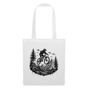 VTT, descente, sentier alpin, Alpes, sports de montagne - Sac en tissu - blanc - Devant