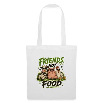 Friends not Food - Veggie/Vegan Animals Funny Motif - Tote Bag - white - Front