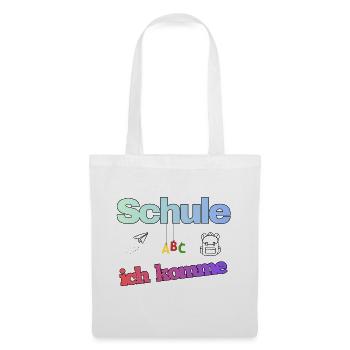 Schule ich komme - Erstklässler - Stoffbeutel - Weiß - Vorne