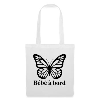 Sticker Autocollant pour Voiture papillon bébé  - Sac en tissu - blanc - Devant