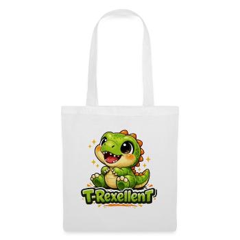 Mignon T-Rex T-Rexcellent Dino Jun - Sac en tissu - blanc - Devant