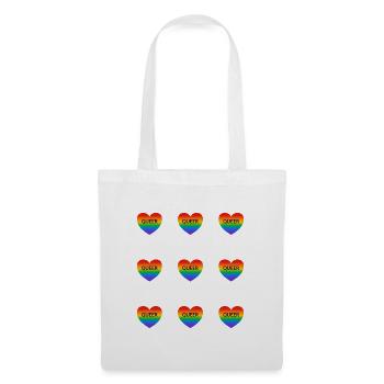Queer Rainbow Hearts Pattern - Tote Bag - white - Front