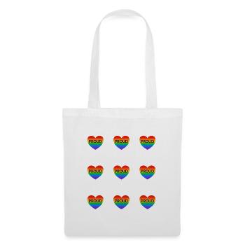 Cœurs arc-en-ciel de la Fierté LGBT - Fierté Gay - Sac en tissu - blanc - Devant