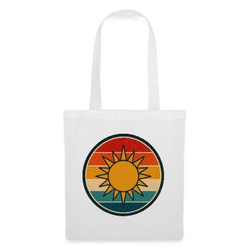 Sun Retro Badge Vintage Style Graphic - Tote Bag - white - Front