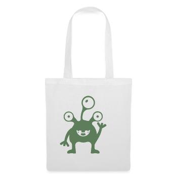 Ami extraterrestre vert à trois yeux - Sac en tissu - blanc - Devant