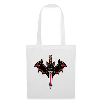 Chauve-souris poignard style tattoo dark - Sac en tissu - blanc - Devant