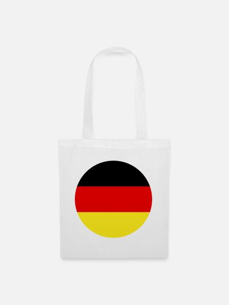Runde deutsche Flagge - Stoffbeutel - Weiß
