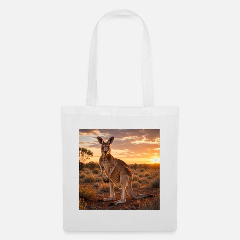 Kangaroo at sunset - Tote Bag - white