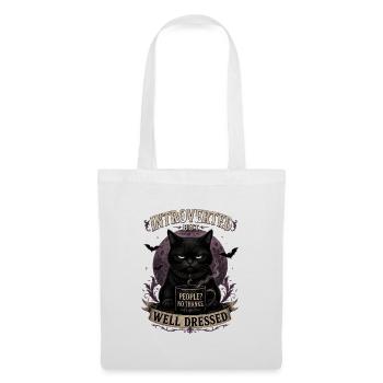 Introverted But Well Dressed Cat - Stoffbeutel - Weiß - Vorne