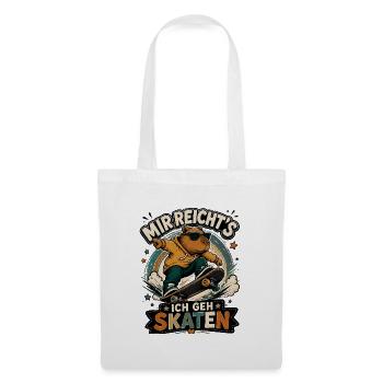 Capybara Skaten - Stoffbeutel - Weiß - Vorne