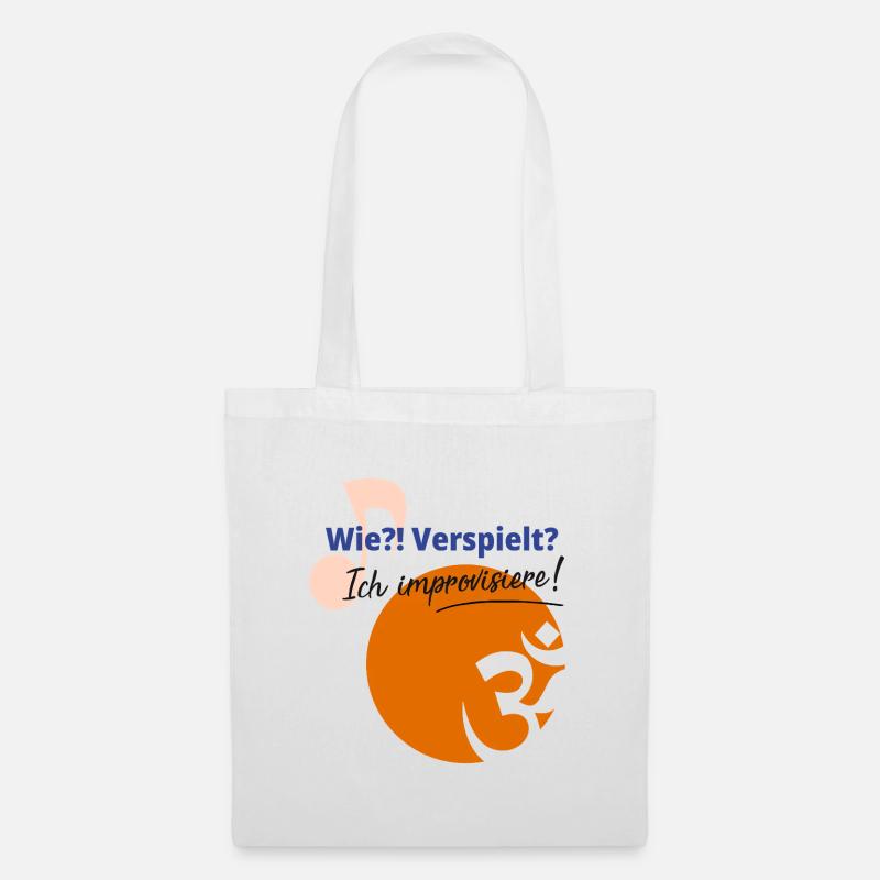 T-Shirt Design „Ich improvisiere!“ - Stoffbeutel - Weiß