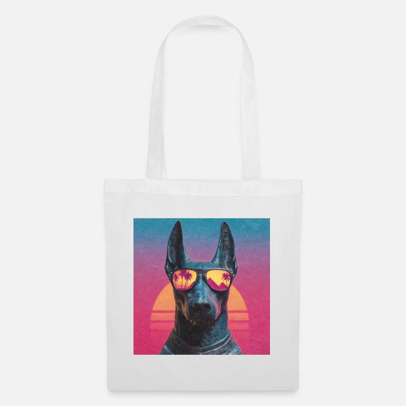 Anubis Synthwave - God on Vacation - Tote Bag - white