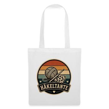 Häkeltante Retro - Stoffbeutel - Weiß - Vorne