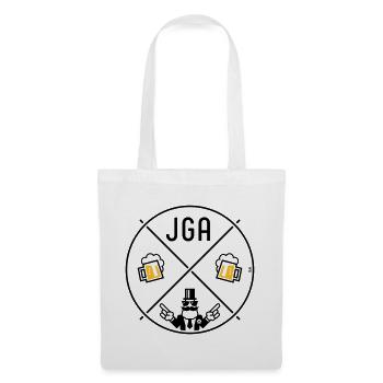 JGA Bräutigam Handzeichen Bier Kreis Symbol POS 2C - Stoffbeutel - Weiß - Vorne